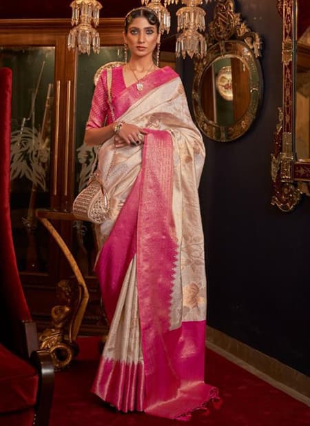 Pink Colour RAJTEX KSHIMMER SILK Fancy Designer Heavy Festive Wear Saree Collection 226001